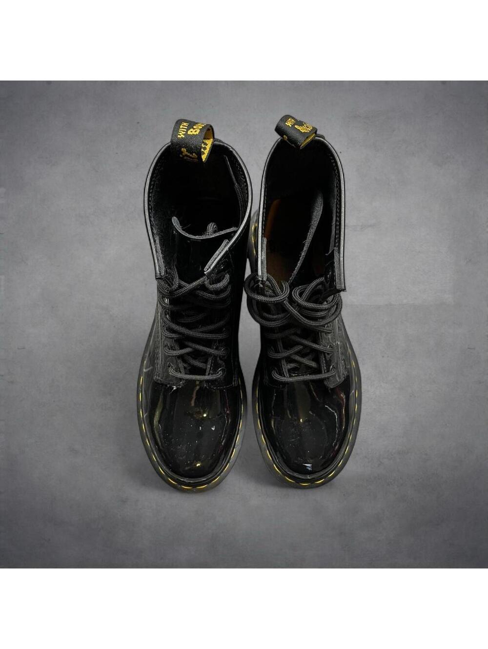 Dr. Martens 1460 Patent Leather Boots Black Womens US 8 UK 6 EU 39 Combat 8-Eye - Picture 4 of 8